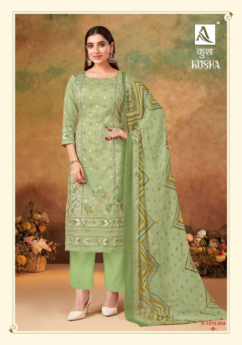 Alok Suit Kusha Jam Cotton Designer Print With Elegant Hand Work German Bemberg Salwar Kameez