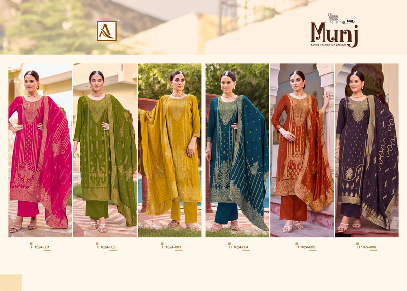 Alok Suit Munj Premium Viscose Pashmina Jacquard Designer Salwar Suit