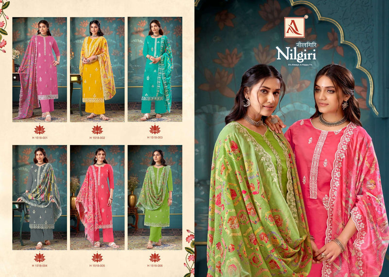 Alok Suit Nilgiri Pure Jam Cotton Fancy Embroidery Work Salwar Suit