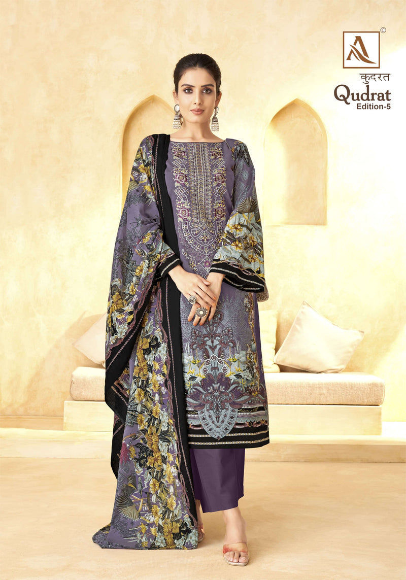 Alok Suit Qudarat Vol 5 Cotton Digital Pakistani Print With Fancy Embroidery Fancy Designer Salwar Suit