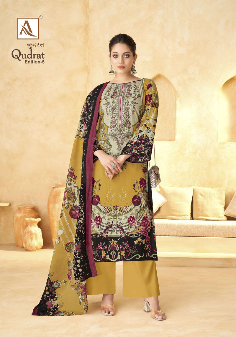 Alok Suit Qudarat Vol 5 Cotton Digital Pakistani Print With Fancy Embroidery Fancy Designer Salwar Suit