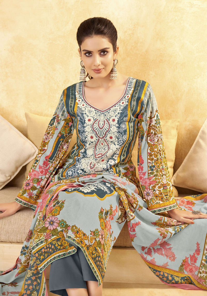 Alok Suit Qudarat Vol 5 Cotton Digital Pakistani Print With Fancy Embroidery Fancy Designer Salwar Suit