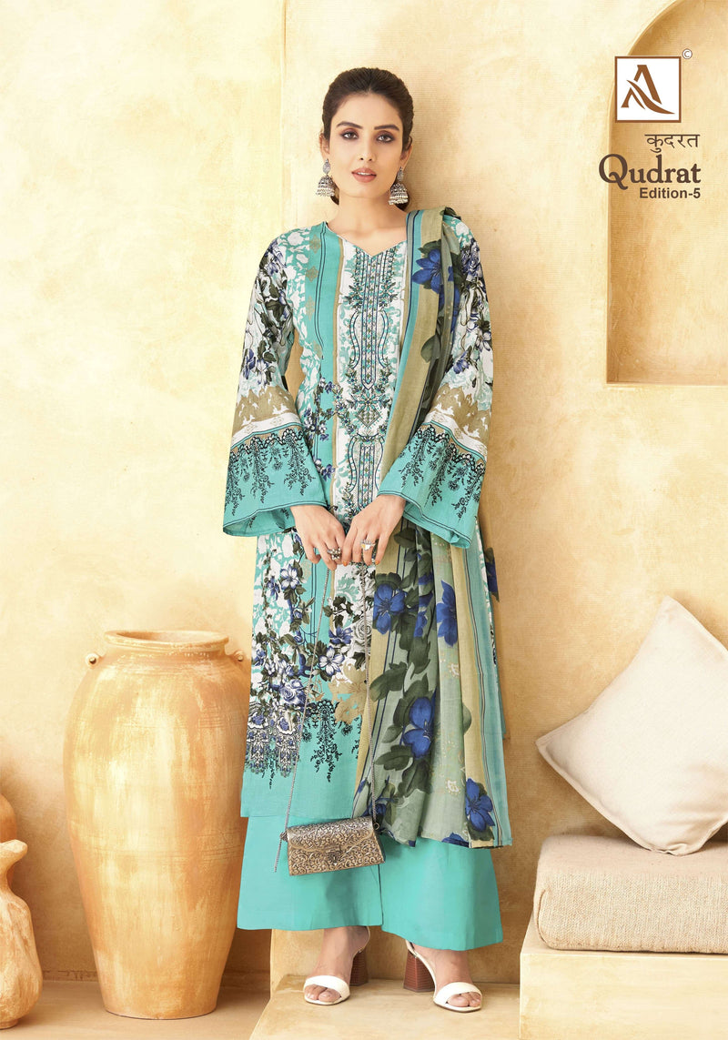 Alok Suit Qudarat Vol 5 Cotton Digital Pakistani Print With Fancy Embroidery Fancy Designer Salwar Suit