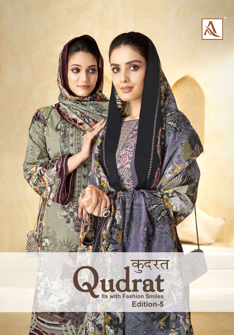 Alok Suit Qudarat Vol 5 Cotton Digital Pakistani Print With Fancy Embroidery Fancy Designer Salwar Suit
