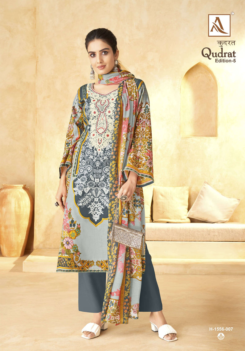 Alok Suit Qudarat Vol 5 Cotton Digital Pakistani Print With Fancy Embroidery Fancy Designer Salwar Suit