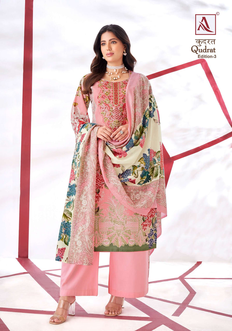 Alok Suit Qudrat Edition Vol 3  Cambric Cotton Digital Pakistani Print With Fancy Embroidery Salwar Suit