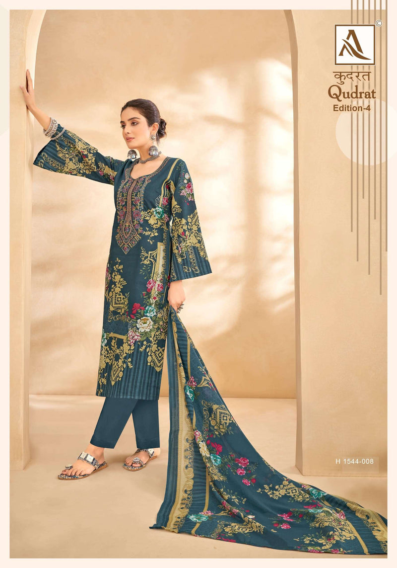 Alok Suit Qudrat Edition Vol 4  Cambric Cotton Digital Pakistani Print With Fancy Embroidery Salwar Kameez