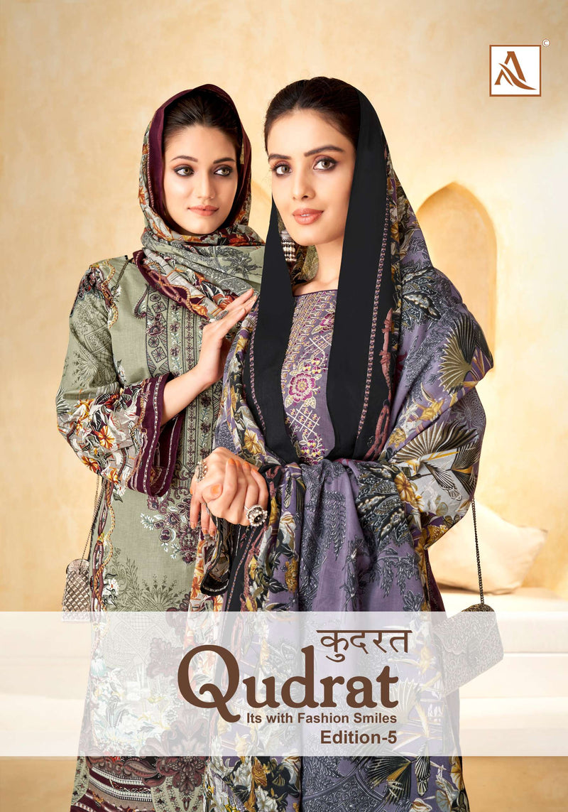 Alok Suit Qudrat Edition Vol 5  Cotton Digital Pakistani Print With Fancy Embroidery Salwar Kameez