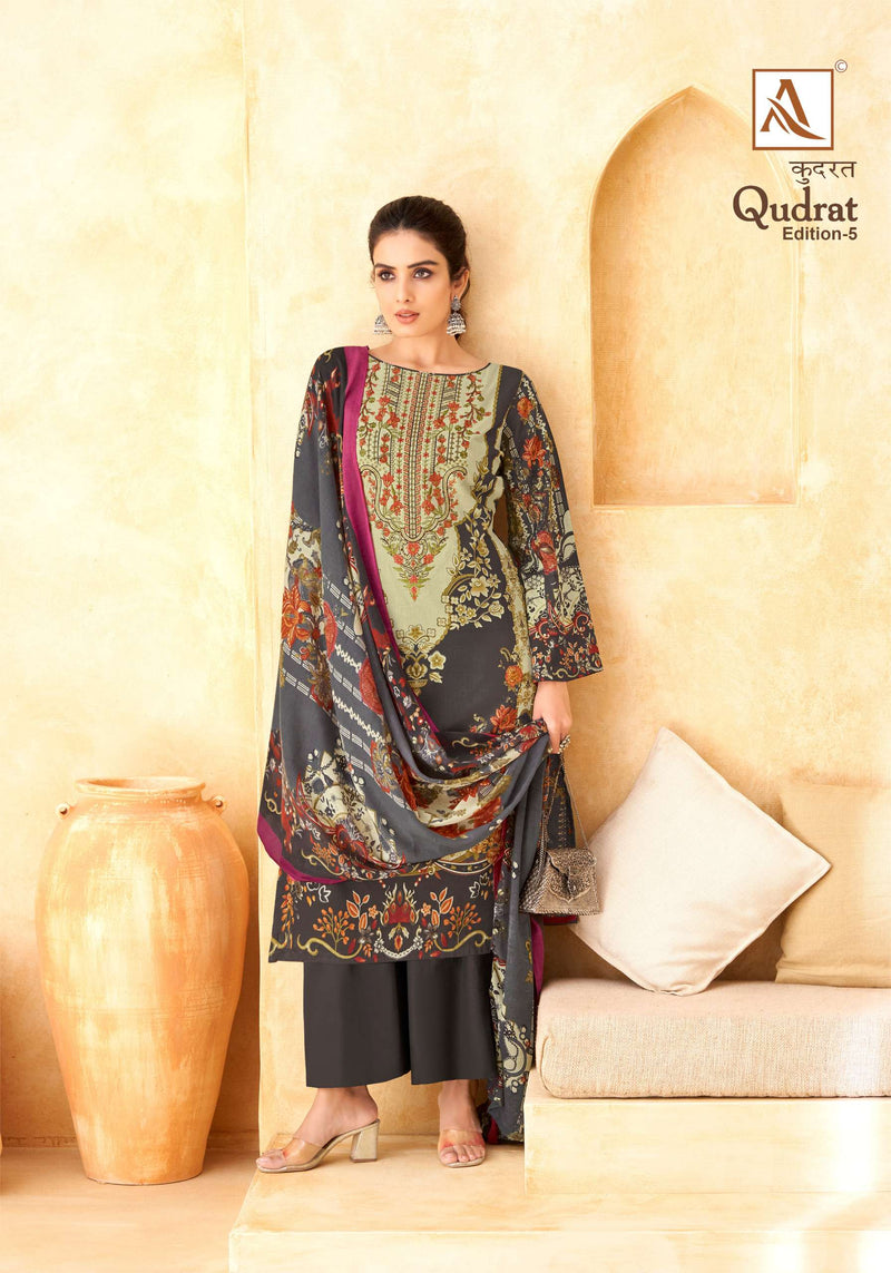 Alok Suit Qudrat Edition Vol 5  Cotton Digital Pakistani Print With Fancy Embroidery Salwar Kameez