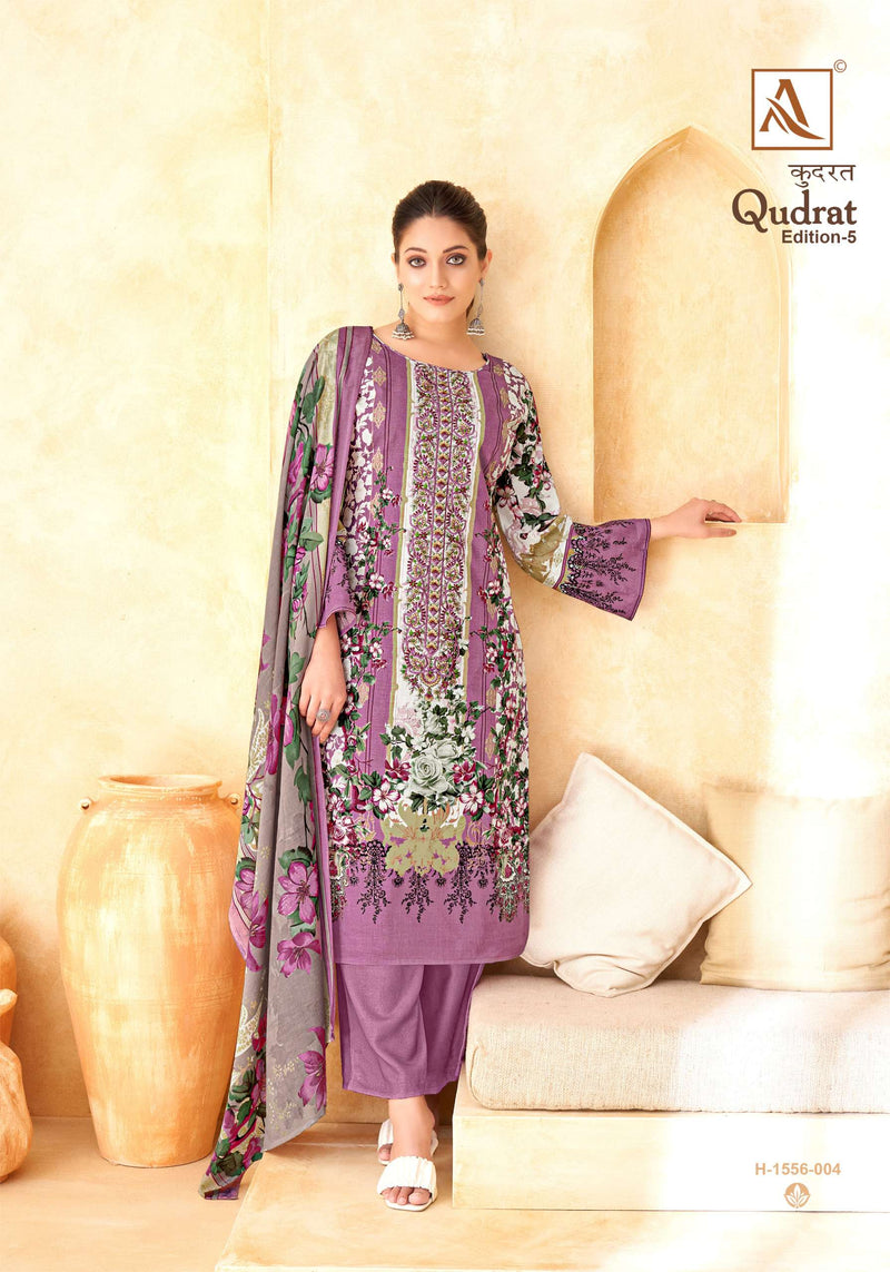Alok Suit Qudrat Edition Vol 5  Cotton Digital Pakistani Print With Fancy Embroidery Salwar Kameez