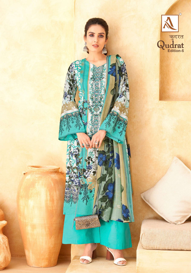 Alok Suit Qudrat Edition Vol 5  Cotton Digital Pakistani Print With Fancy Embroidery Salwar Kameez