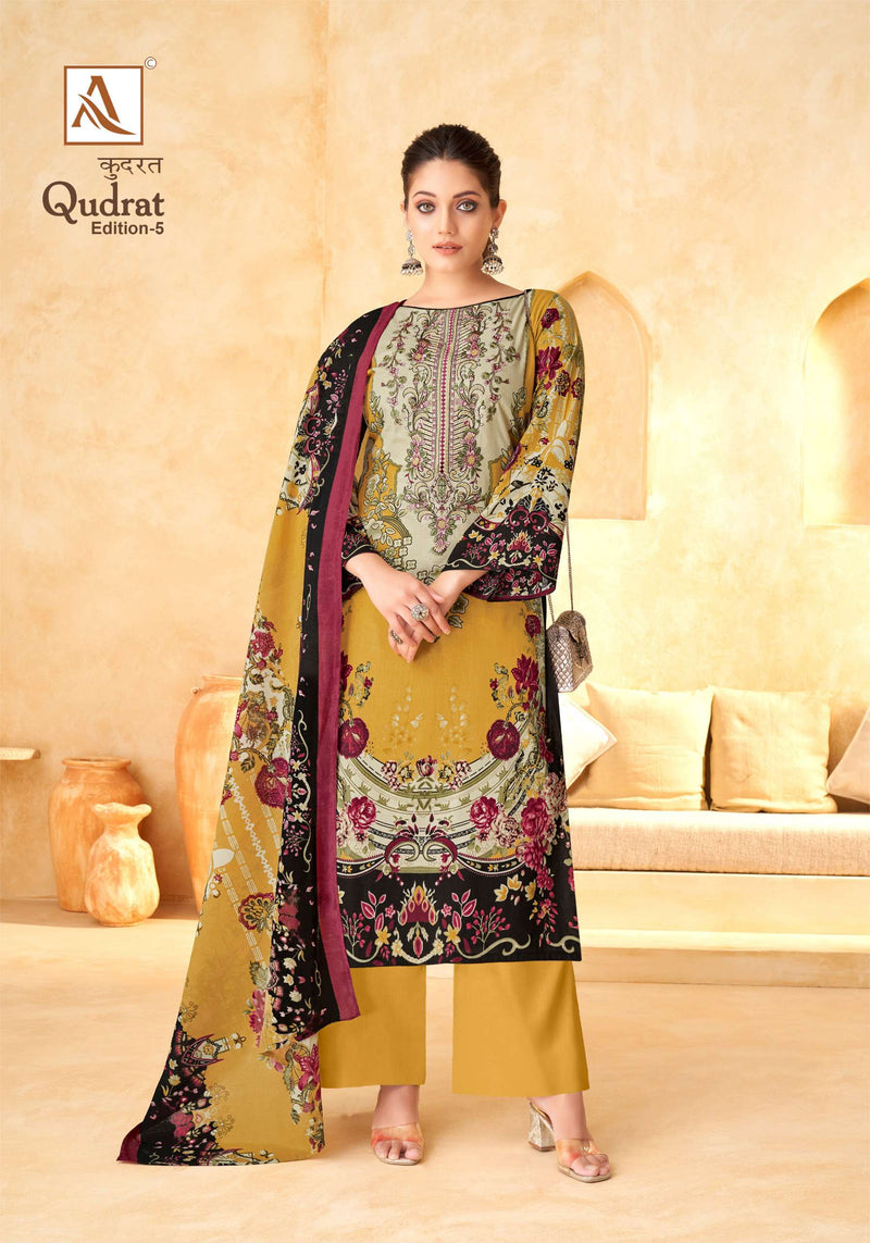 Alok Suit Qudrat Edition Vol 5  Cotton Digital Pakistani Print With Fancy Embroidery Salwar Kameez