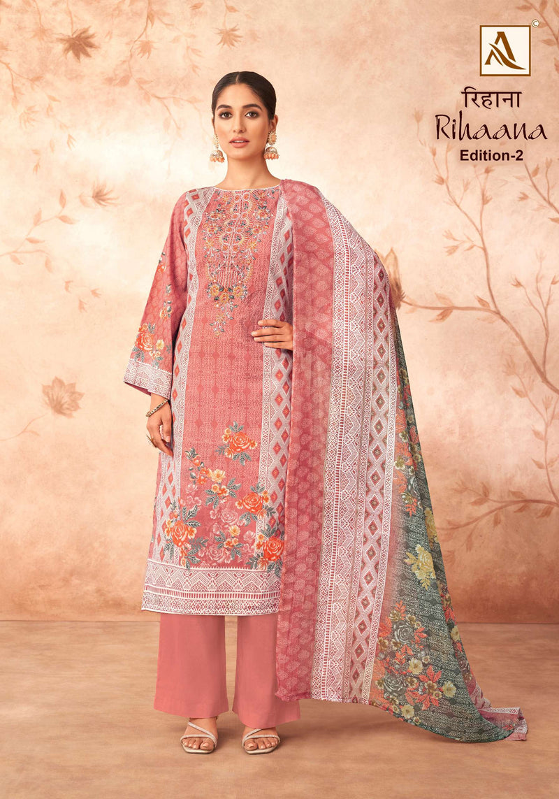 Alok Suit Rihaana Vol 2 Cotton Pakistani Print With Fancy Embroidery Salwar Suit