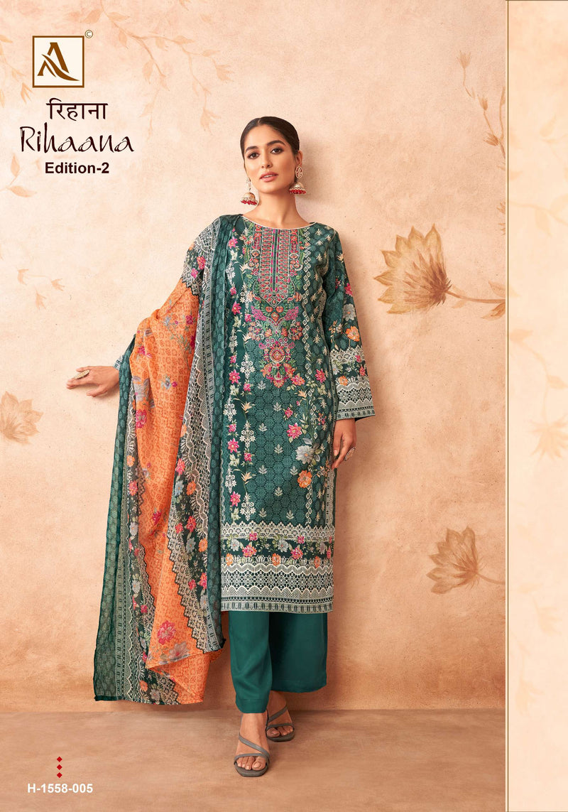 Alok Suit Rihaana Vol 2 Cotton Pakistani Print With Fancy Embroidery Salwar Suit