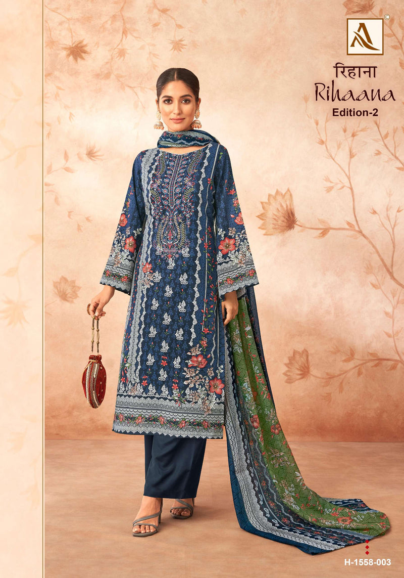 Alok Suit Rihaana Vol 2 Cotton Pakistani Print With Fancy Embroidery Salwar Suit