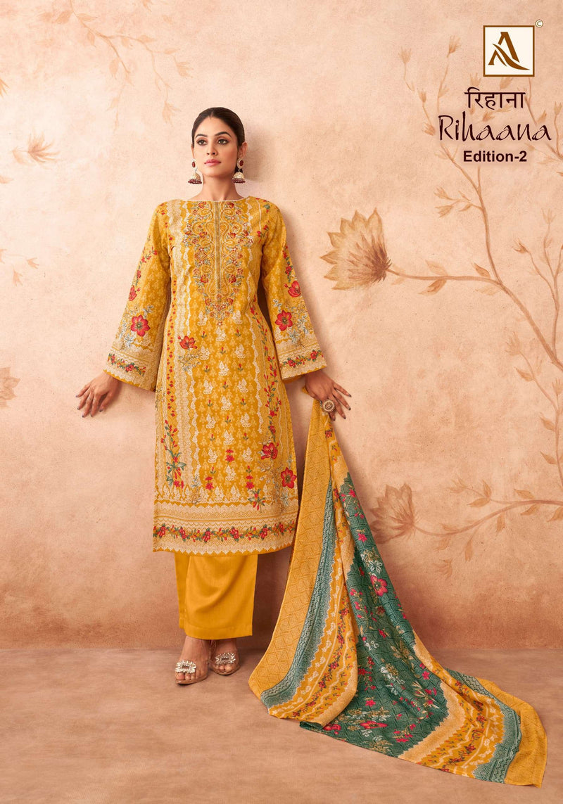 Alok Suit Rihaana Vol 2 Cotton Pakistani Print With Fancy Embroidery Salwar Suit