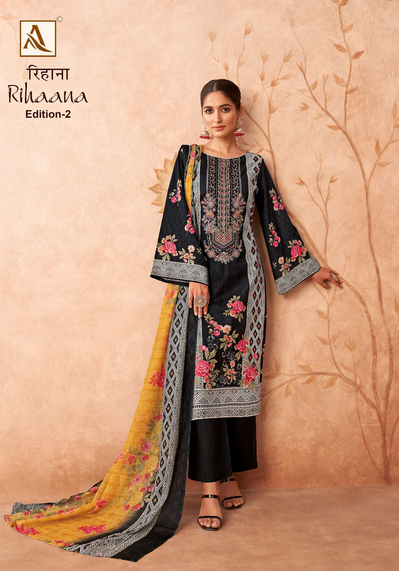 Alok Suit Rihaana Vol 2 Cotton Pakistani Print With Fancy Embroidery Salwar Suit