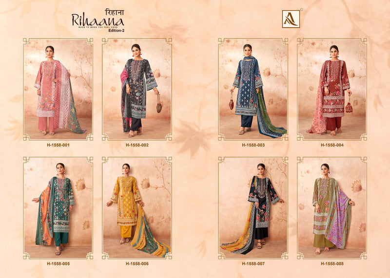Alok Suit Rihaana Vol 2 Cotton Pakistani Print With Fancy Embroidery Salwar Suit