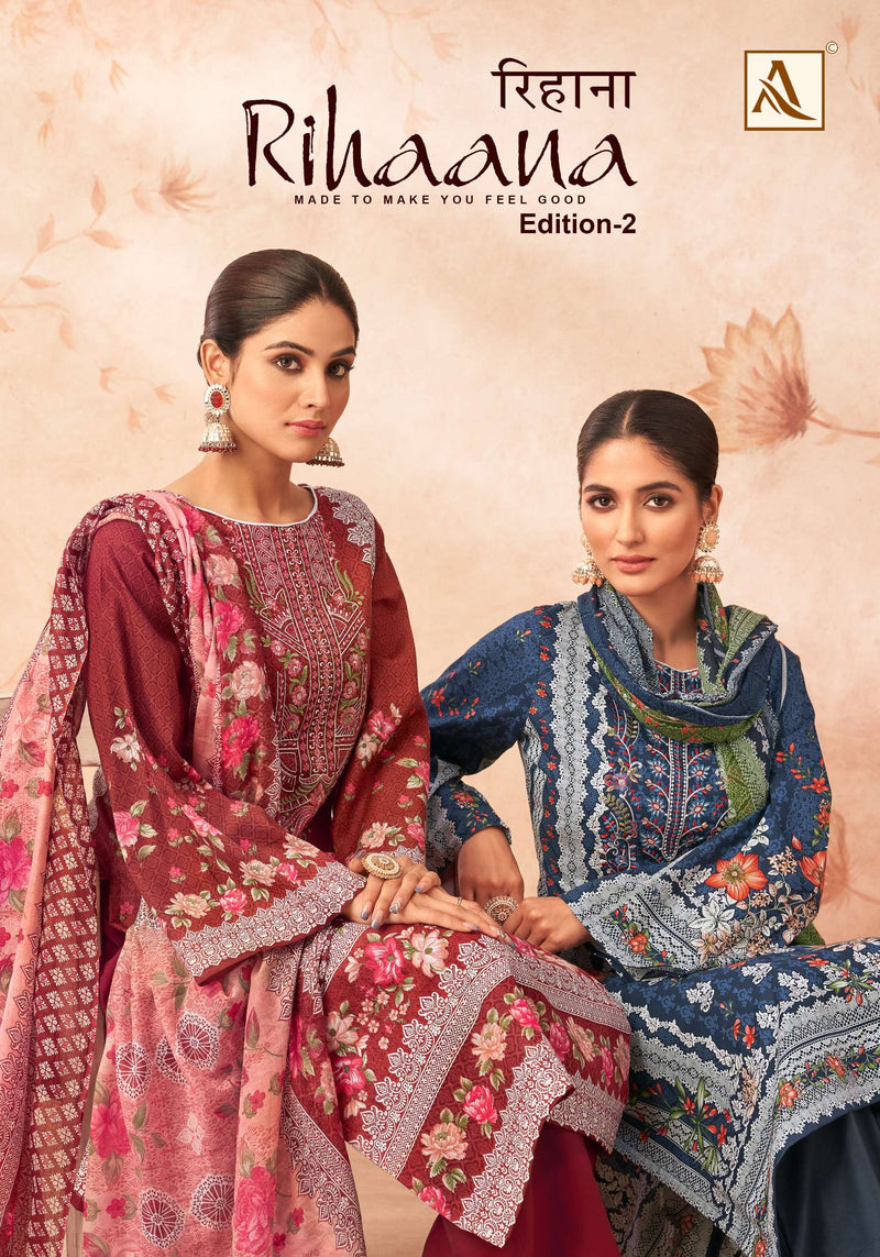 Alok Suit Rihaana Vol 2 Cotton Pakistani Print With Fancy Embroidery Salwar Suit