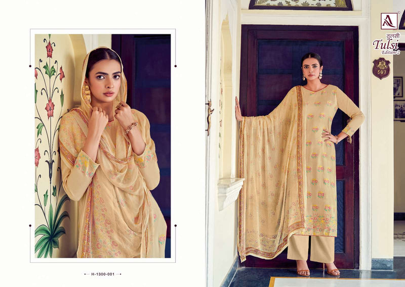 Alok Suit Tulsi Edition Vol 2 Cotton Jacquard Designer Concept With Hand Work Salwar Kameez