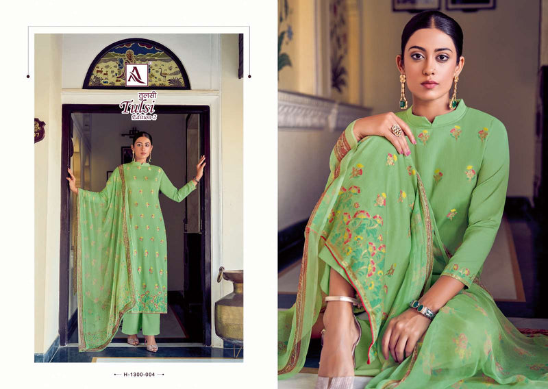 Alok Suit Tulsi Edition Vol 2 Cotton Jacquard Designer Concept With Hand Work Salwar Kameez
