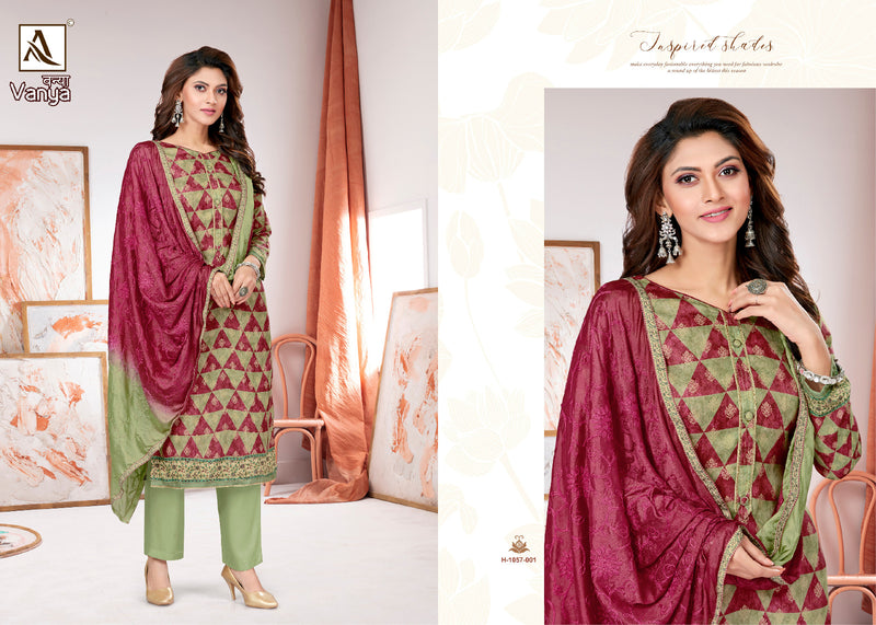 Alok Suit Vanya Jam Cotton Designer Digital Print With Hand Work Self Embroidery Salwar Suit