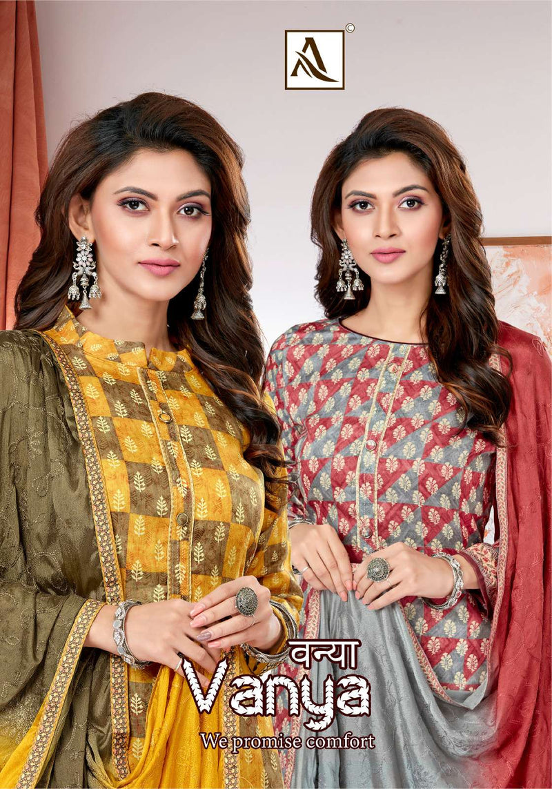 Alok Suit Vanya Jam Cotton Designer Digital Print With Hand Work Self Embroidery Salwar Suit