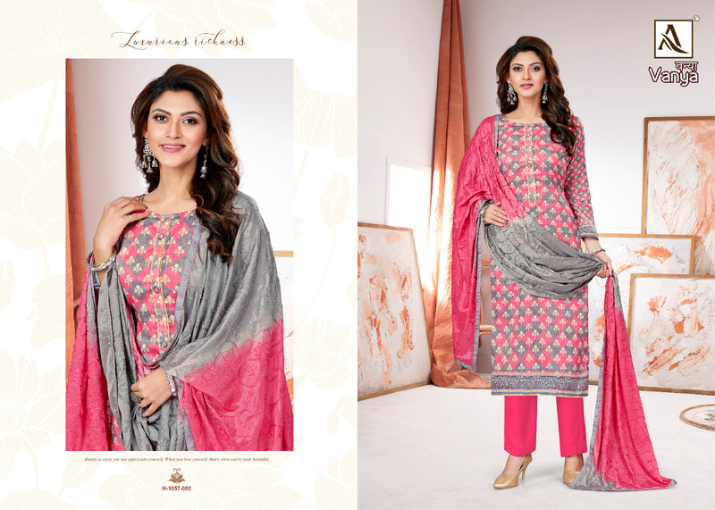 Alok Suit Vanya Jam Cotton Designer Digital Print With Hand Work Self Embroidery Salwar Suit