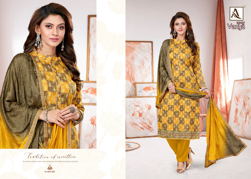 Alok Suit Vanya Jam Cotton Designer Digital Print With Hand Work Self Embroidery Salwar Suit