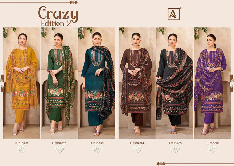 Alok Suits Crazy Edition Vol 2 Viscose Maslin Handwork Designer Salwar Kameez