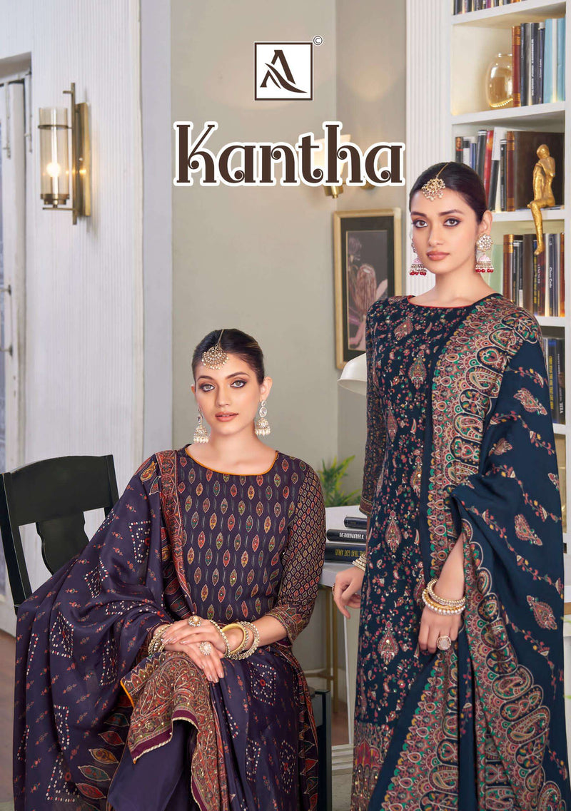Alok Suits Kantha Pure Viscose Print Handwork Salwar Suit