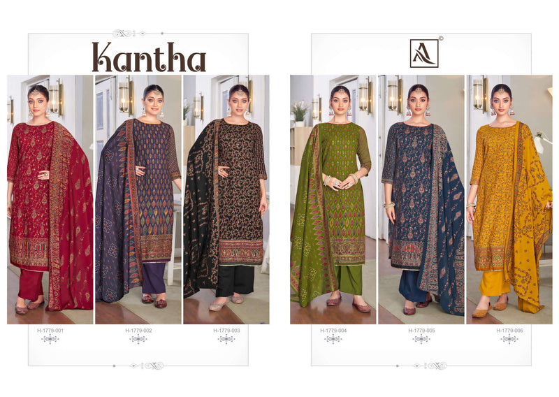 Alok Suits Kantha Pure Viscose Print Handwork Salwar Suit