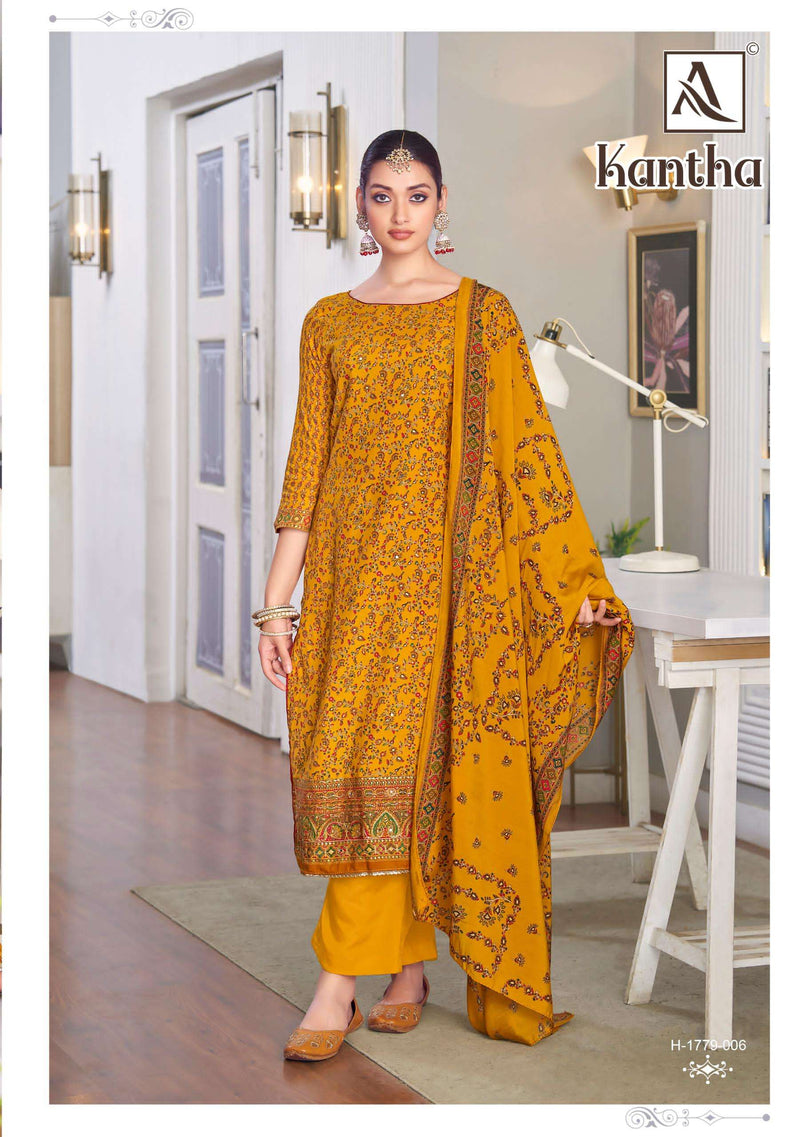 Alok Suits Kantha Pure Viscose Print Handwork Salwar Suit