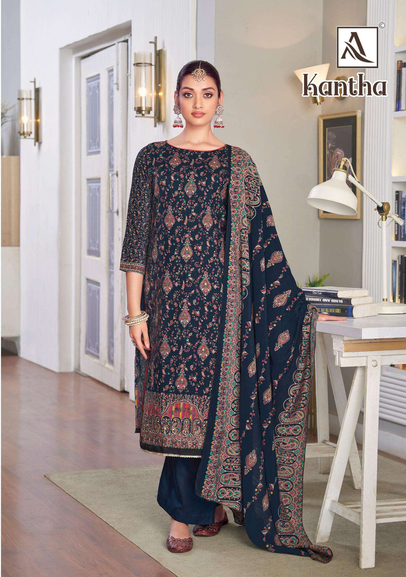 Alok Suits Kantha Pure Viscose Print Handwork Salwar Suit
