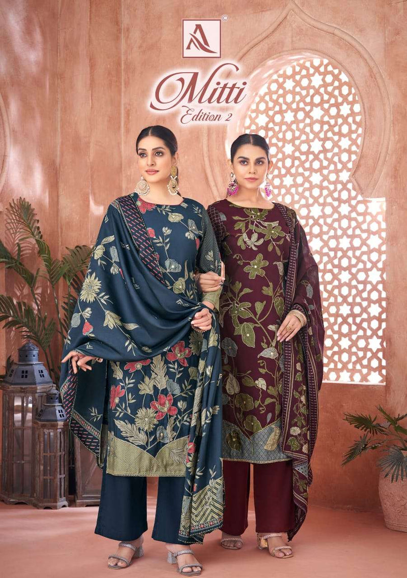 Alok Suits Mitti Vol 2 Pure Modal Handwork Designer Wear Salwar Suit