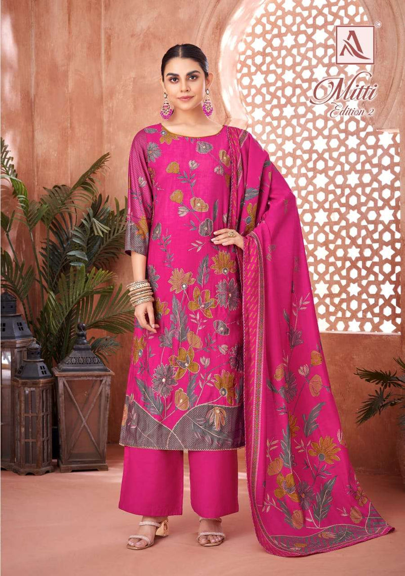 Alok Suits Mitti Vol 2 Pure Modal Handwork Designer Wear Salwar Suit