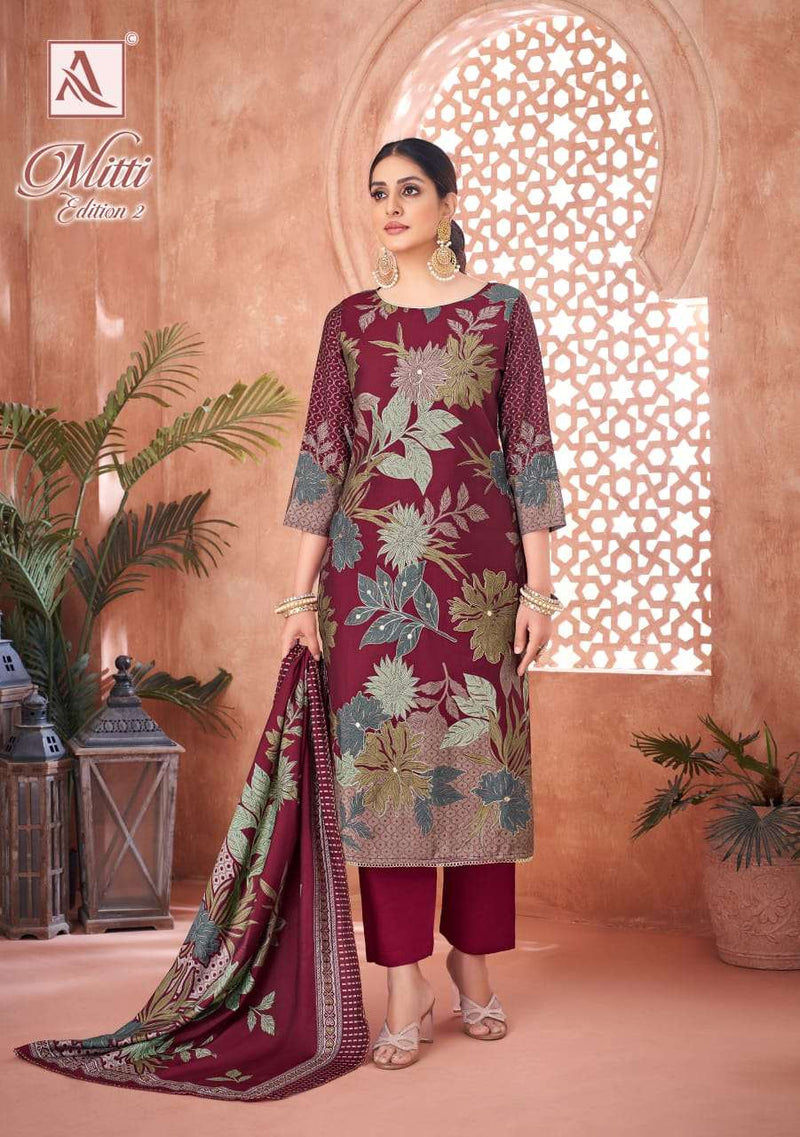 Alok Suits Mitti Vol 2 Pure Modal Handwork Designer Wear Salwar Suit