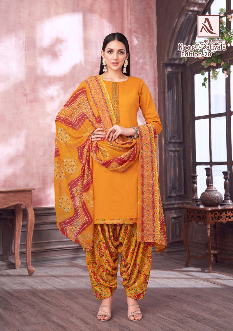 Alok Suits Noor E Patiyala Edition 20 Jam Cotton Embroidered Work Salwar Kameez