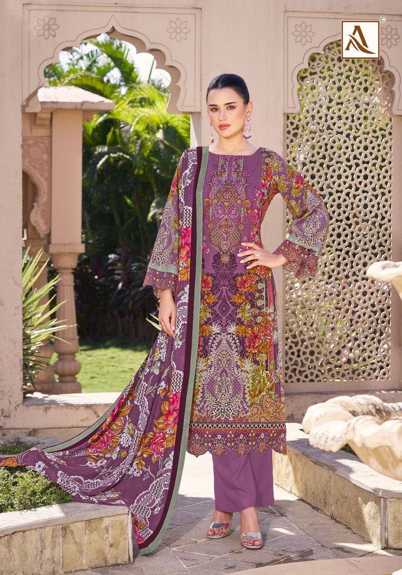 Alok Suits Qurbat Vol 17 Pure Cotton Embroidered Pakistani Salwar Suit