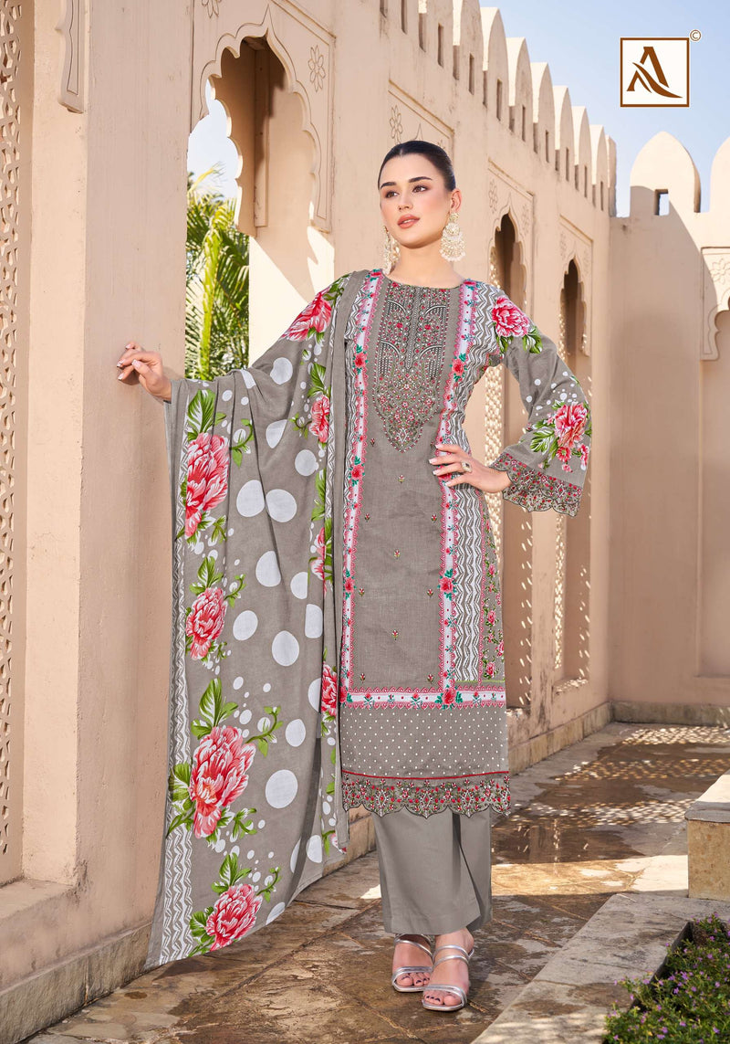 Alok Suits Qurbat Vol 17 Pure Cotton Embroidered Pakistani Salwar Suit