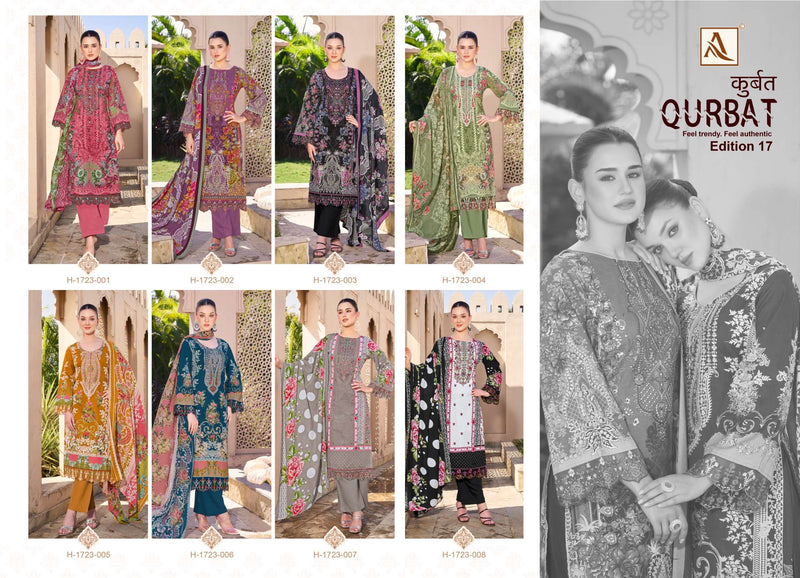 Alok Suits Qurbat Vol 17 Pure Cotton Embroidered Pakistani Salwar Suit