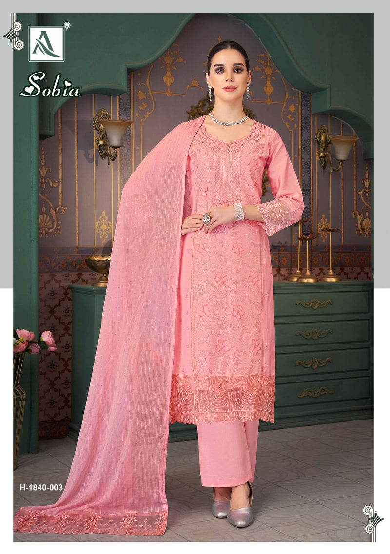 Alok Suits Sobia Pure Jam Cotton Fancy Embroidery Work Salwar Kameez