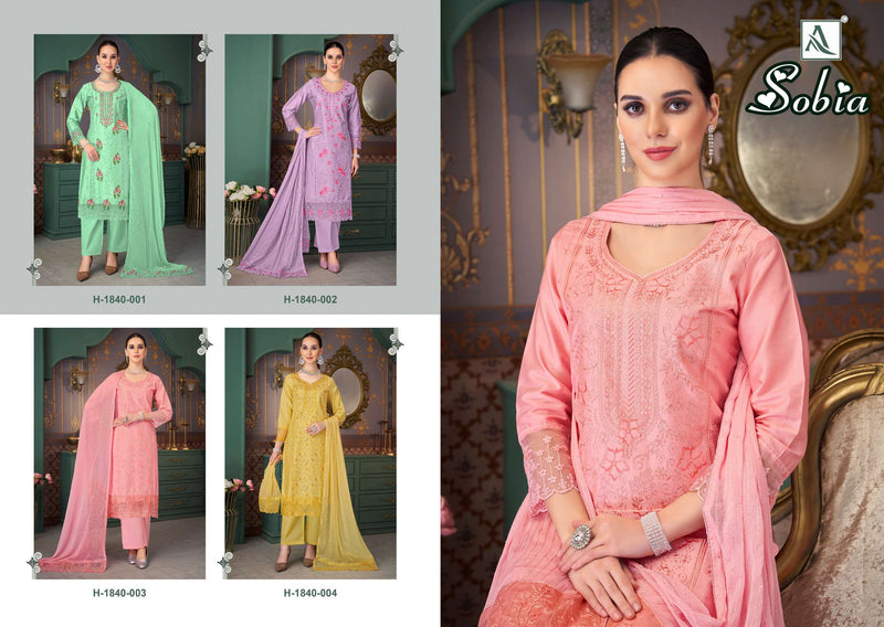 Alok Suits Sobia Pure Jam Cotton Fancy Embroidery Work Salwar Kameez