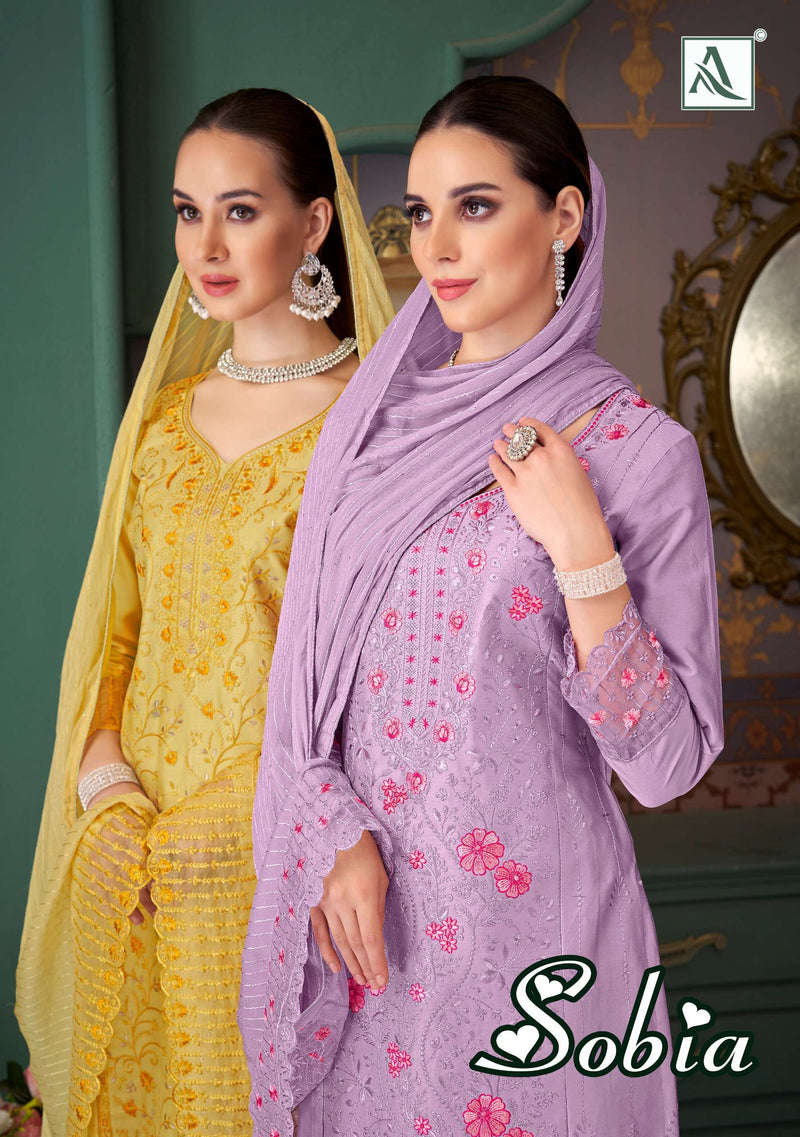 Alok Suits Sobia Pure Jam Cotton Fancy Embroidery Work Salwar Kameez