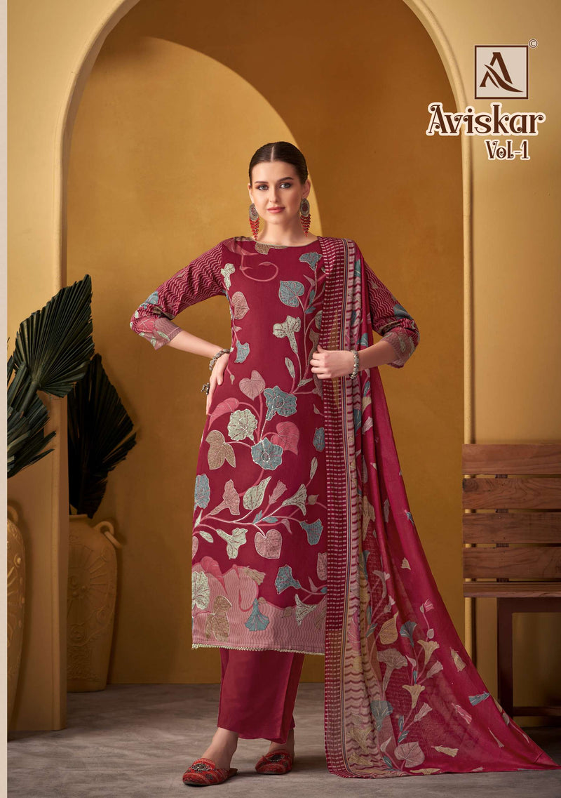 Alok Suit Avishkar Pure Jam Cotton Handwork Designer Salwar Suit