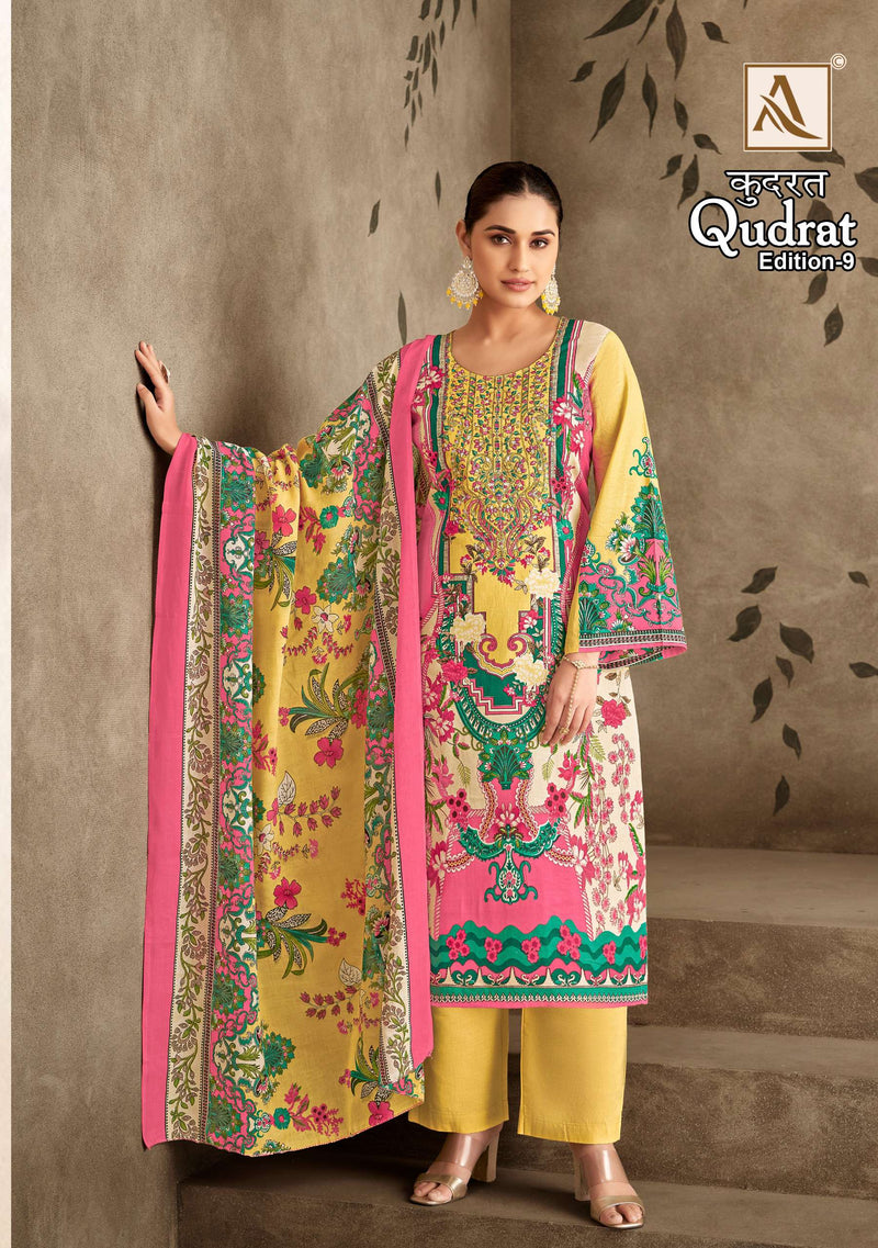 Alok Suit Qudrat Edition Vol 9 Pure Cambric Cotton Digital Pakistani Print Salwar Suit