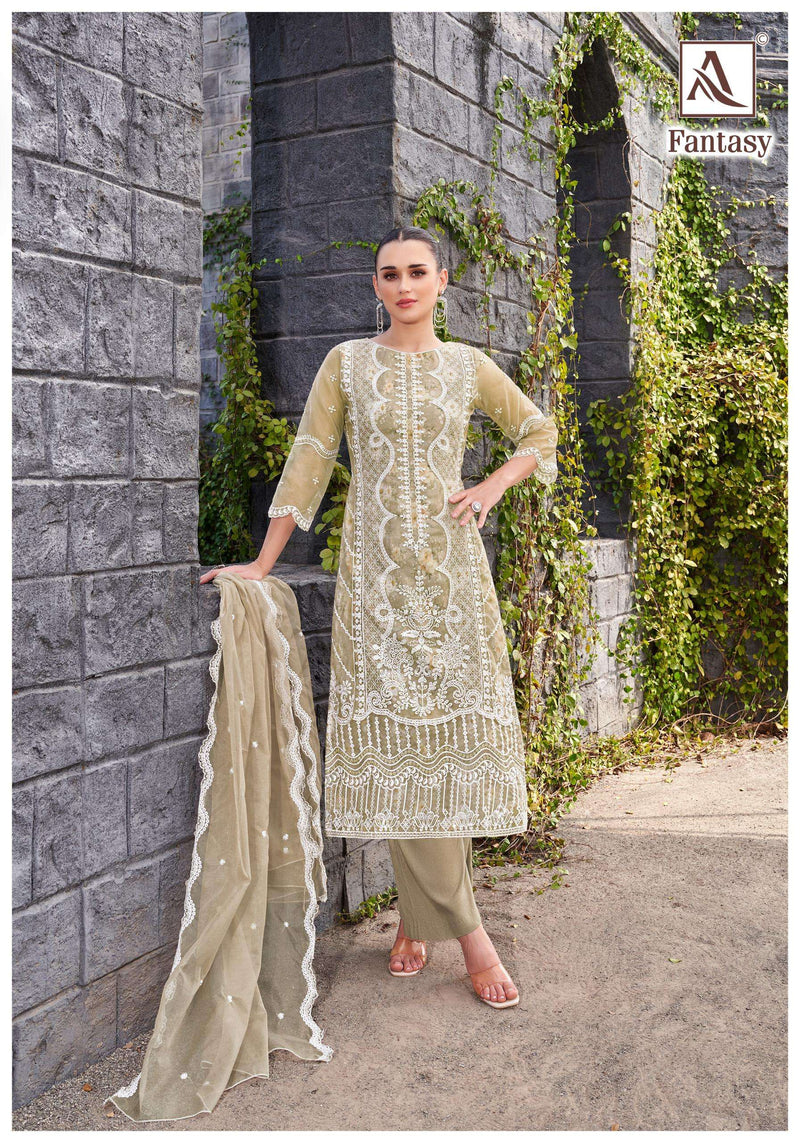 Alok Suits Pak Bin Saeed Pure Cambric Cotton Embroidery Work Salwar Suit