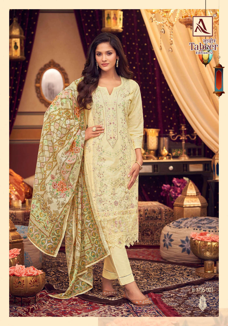 Alok Suits Tabeer Vol 12 Pure Cambric Lawn Embroidered Pakistani Suit