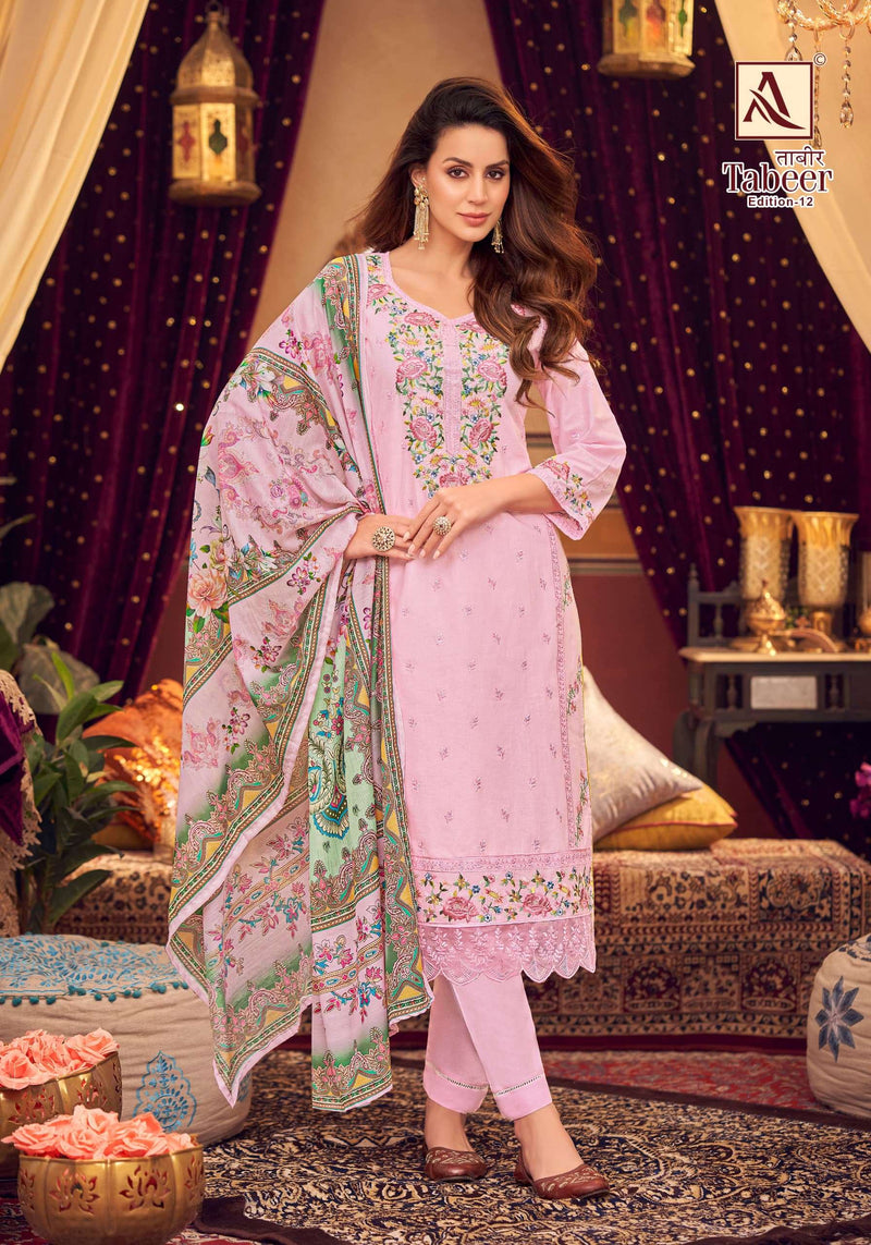 Alok Suits Tabeer Vol 12 Pure Cambric Lawn Embroidered Pakistani Suit
