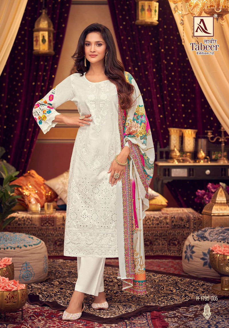 Alok Suits Tabeer Vol 12 Pure Cambric Lawn Embroidered Pakistani Suit